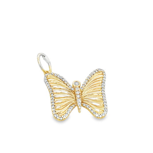 Diamond Butterfly Charm