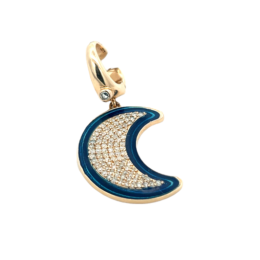 Blue Crescent Moon Charm