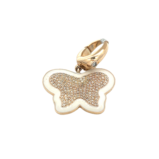White and Diamond Butterfly Charm