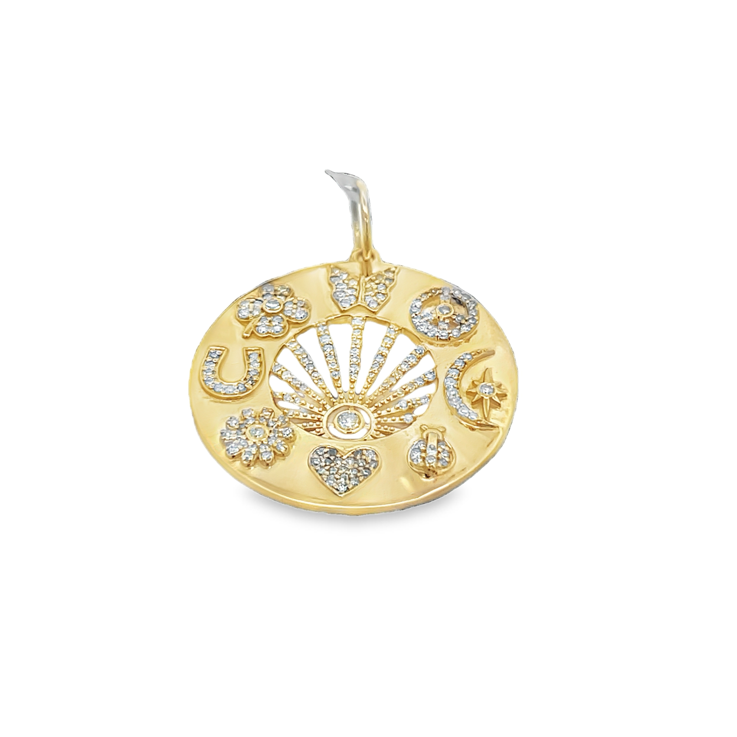 Gold Charm with Diamond Symbols