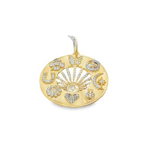 Gold Charm with Diamond Symbols