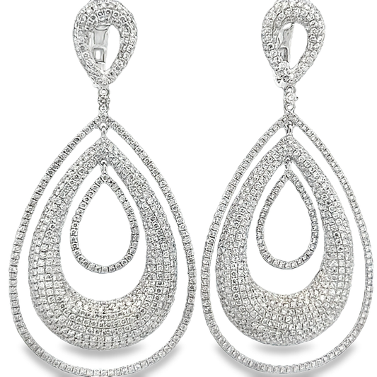 White Gold Teardrop Earrings