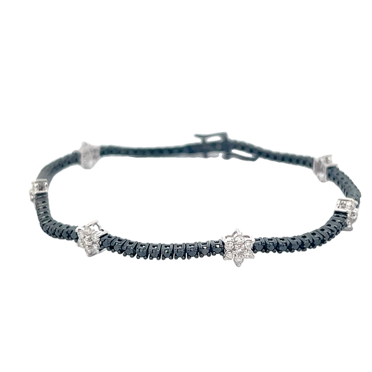Black And White Diamond Tennis Bracelet