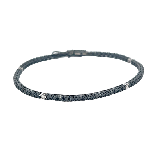 Black And White Diamond Tennis Bracelet
