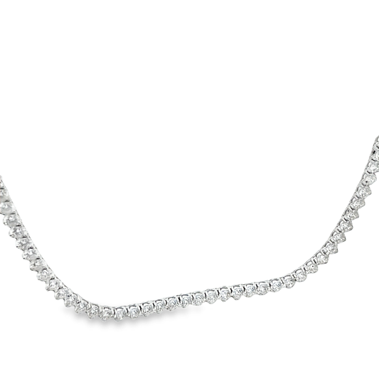 White Diamond Tennis Necklace 18''