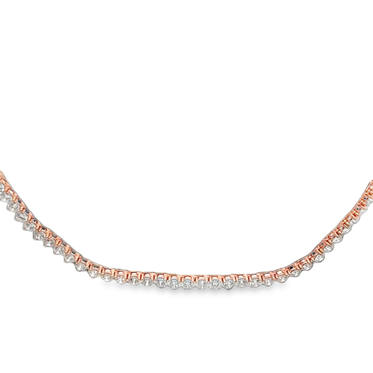 Rose Gold Tennis Necklace 18''