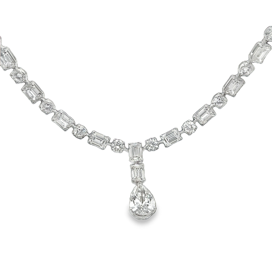 Drop Diamond Tennis Necklace