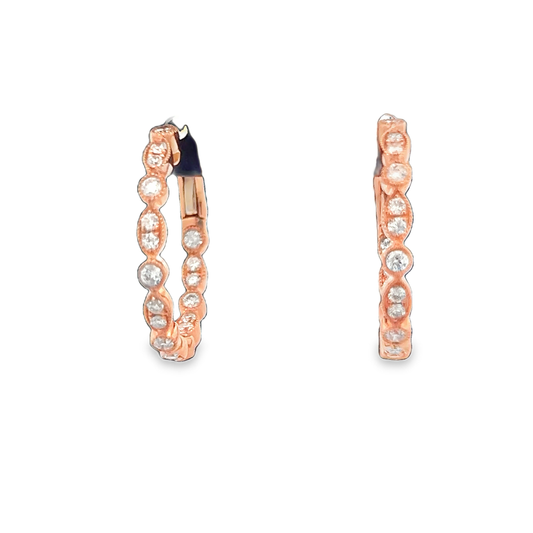Inside Out Bezel Diamond Hoop Earrings