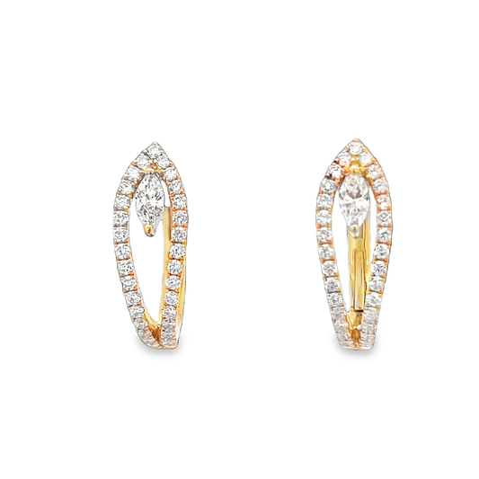 Round and Marquise Diamond Earrings