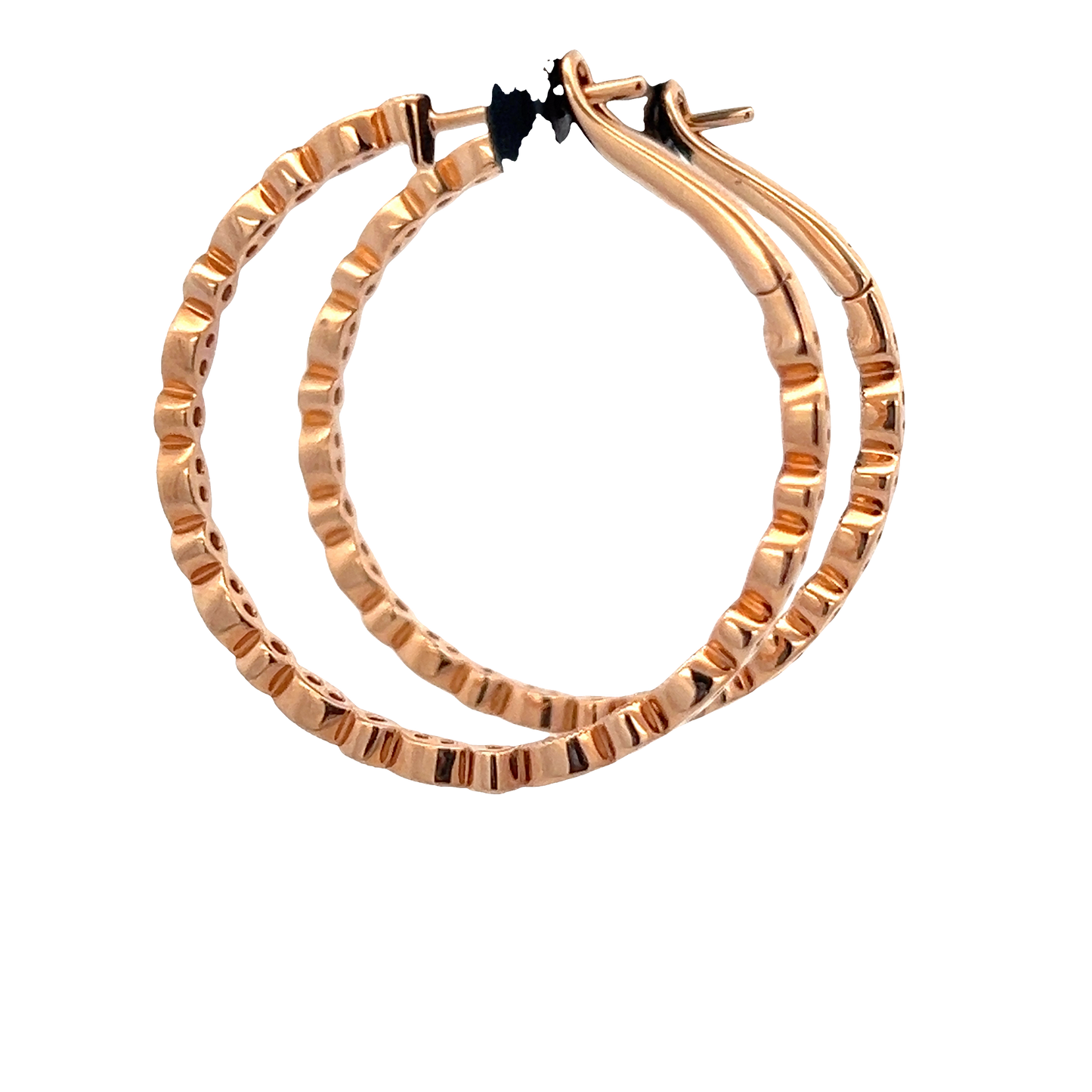 Rose Hold Hoop Bezel Earrings