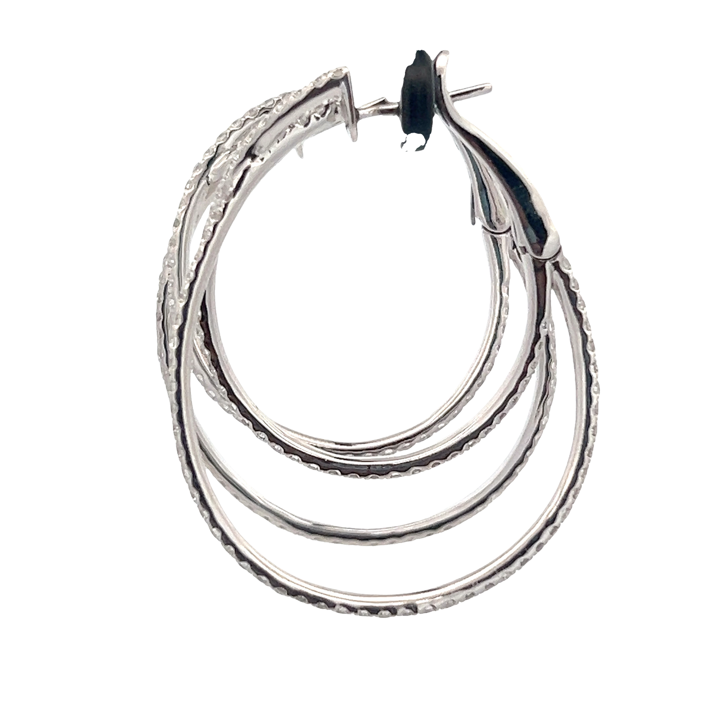 White Gold Double Hoop Earrings