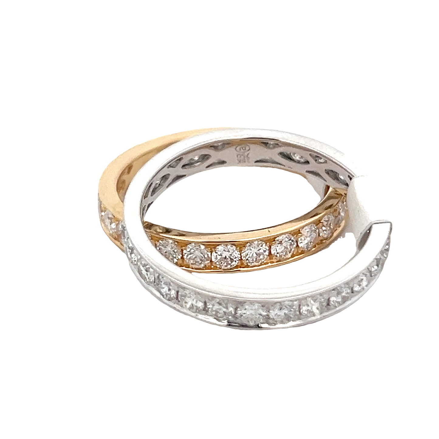 White and Yellow Eternity Band with Round Diamonds