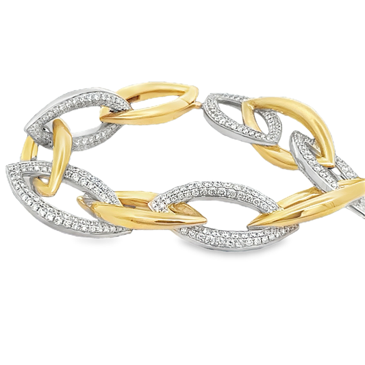 White and Yellow Diamond Link Bracelet