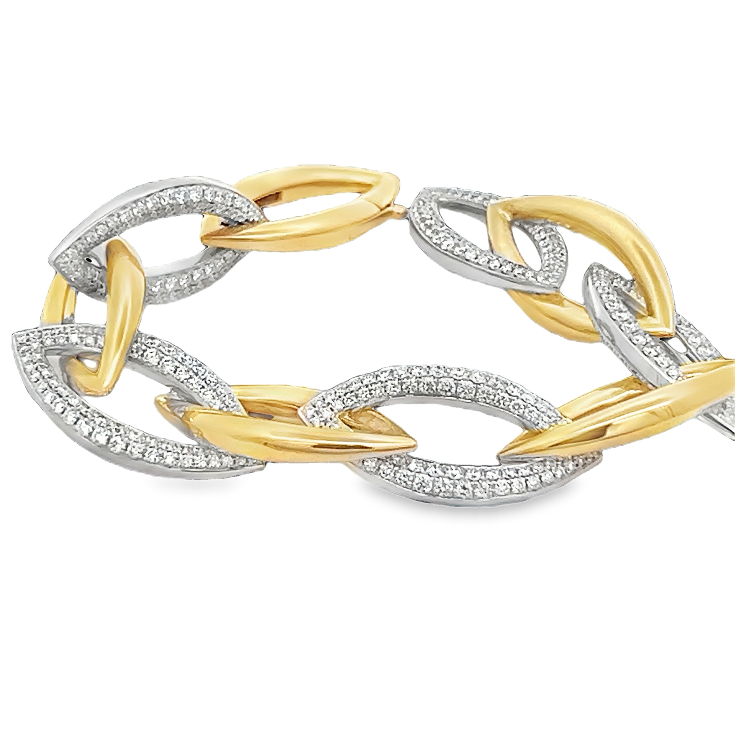 White and Yellow Diamond Link Bracelet