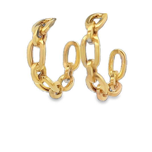 Flat Link Hoop Earrings