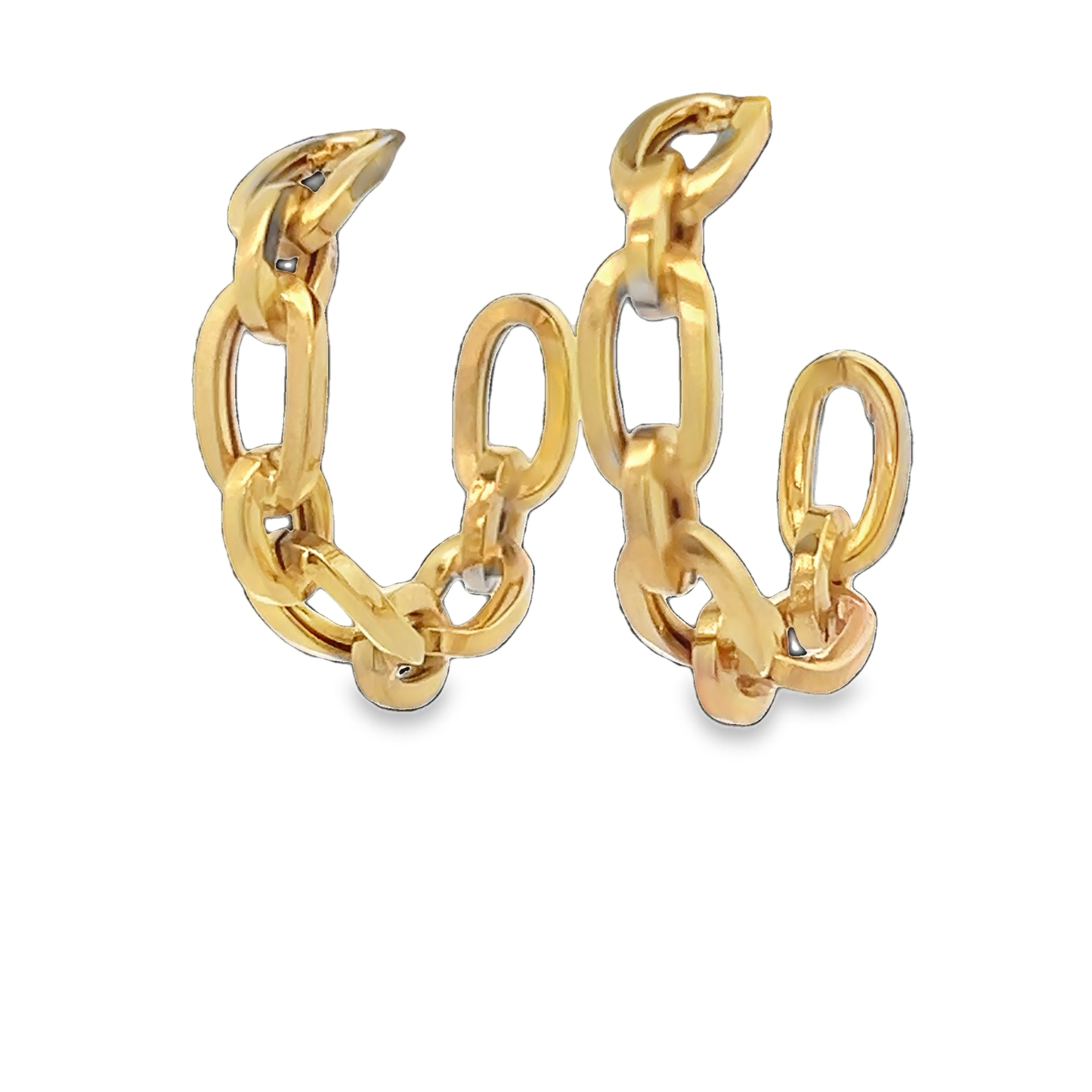 Flat Link Hoop Earrings