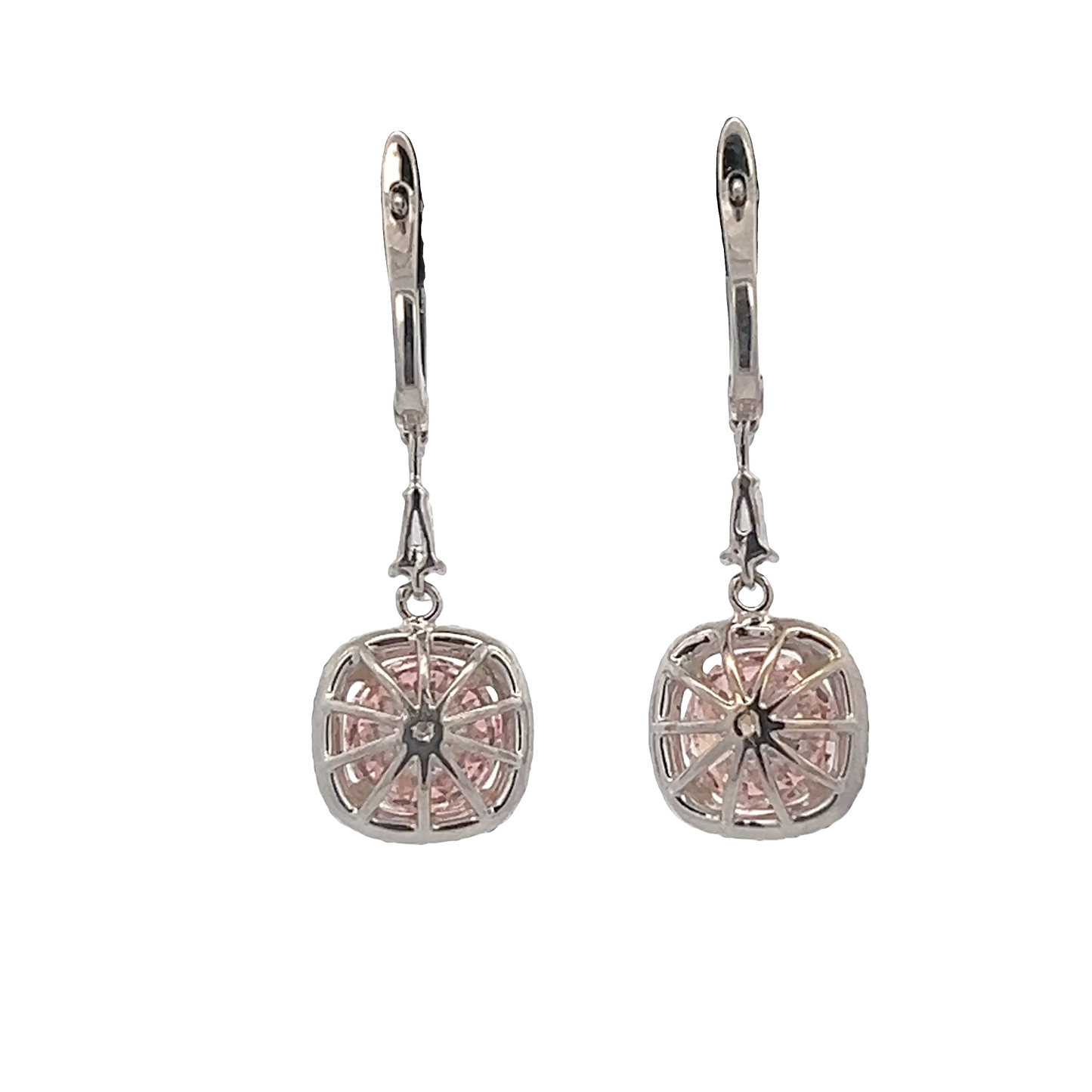 Diamond Drop Halo Earrings