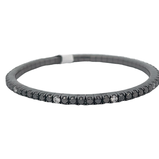 Stretchy Black Diamond Tennis Bracelet