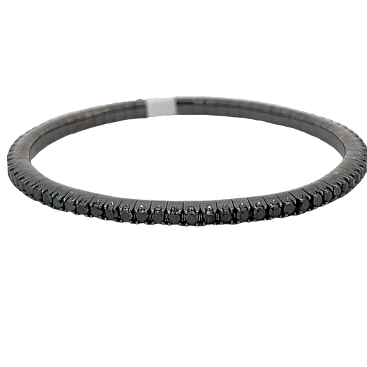 Stretchy Black Diamond Tennis Bracelet