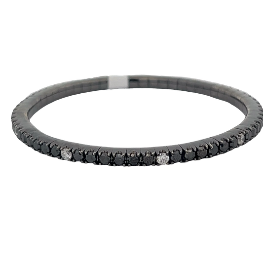 Stretchy Black Diamond Tennis Bracelet