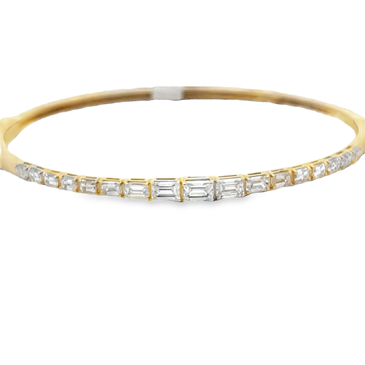 Emerald Diamond Top Bangle Bracelet
