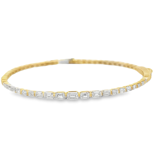 Emerald Diamond Top Bangle Bracelet