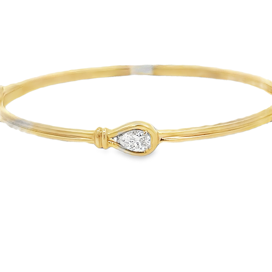 Pear Diamond Slip Knot Bangle Bracelet