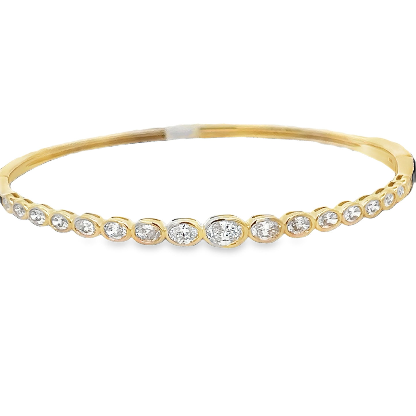 Oval Diamond Top Bangle Bracelet
