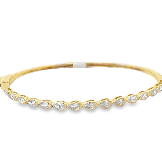 Pear Diamond Top Bangle Bracelet
