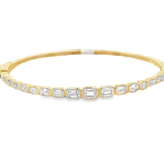 Emerald Diamond Top Bangle Bracelet