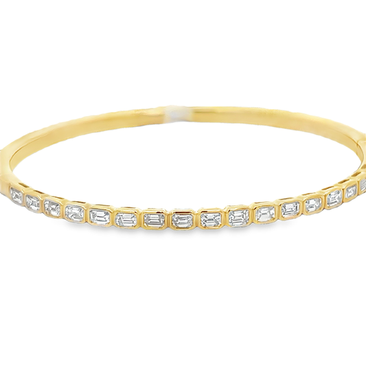 Emerald Diamond Top Bangle Bracelet