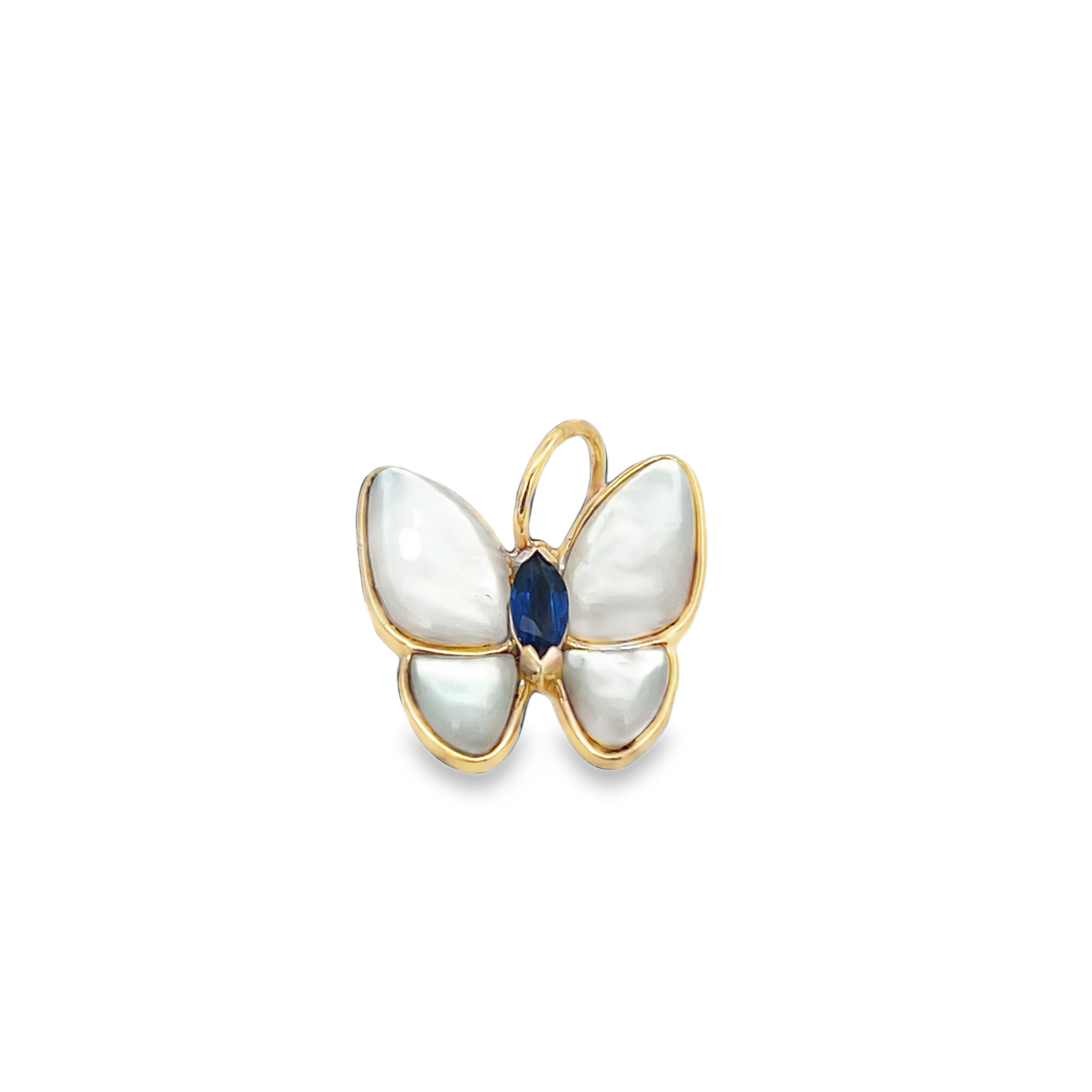Butterfly Charm with Sapphire Marquise