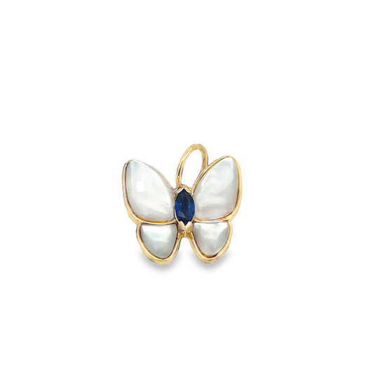 Butterfly Charm with Sapphire Marquise