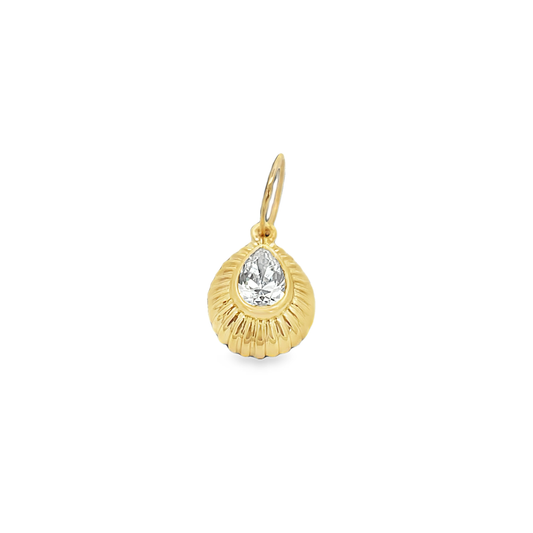 Fluted Diamond Charm with Pear Diamond