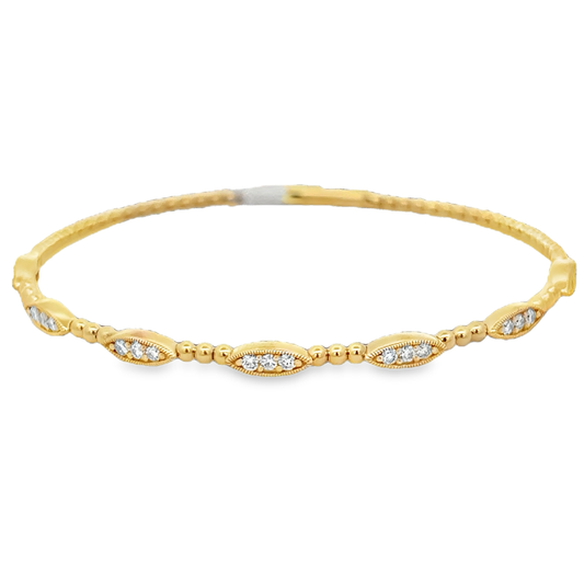 Diamond Bangle Bracelet with Round Diamonds