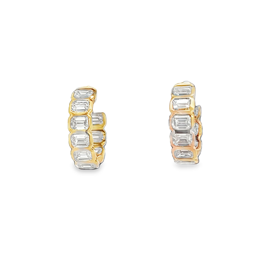 Yellow Gold Diamond Huggy Earrings