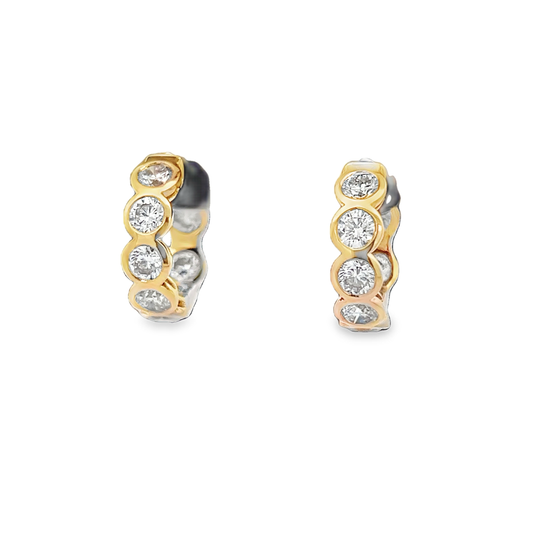 Yellow Gold Diamond Huggy Earrings