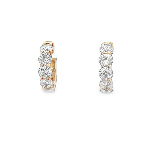 Yellow Gold Diamond Huggy Earrings