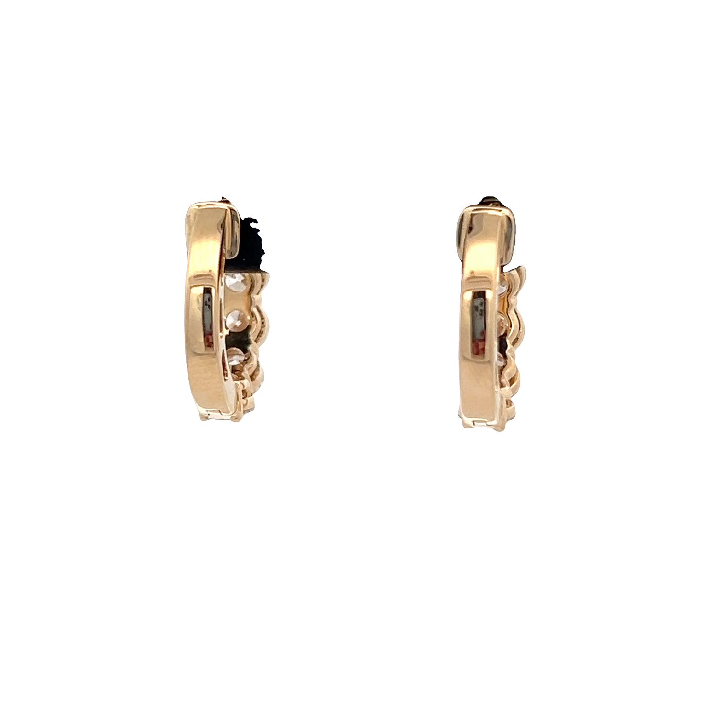 Yellow Gold Diamond Huggy Earrings