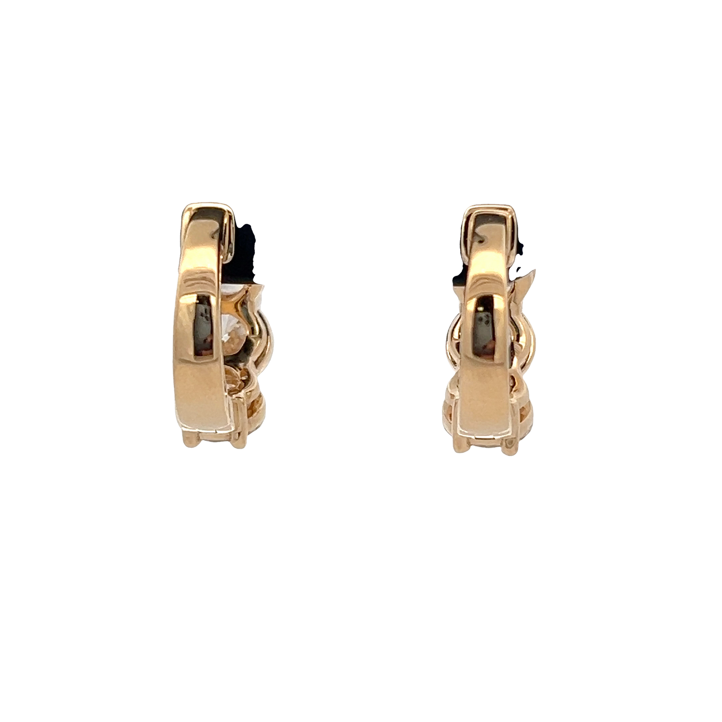 Yellow Gold Diamond Huggy Earrings