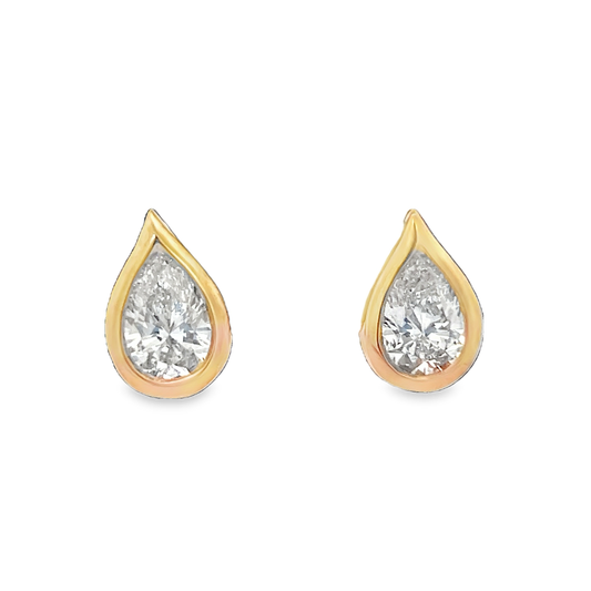 Bezled Pear Diamond Earrings