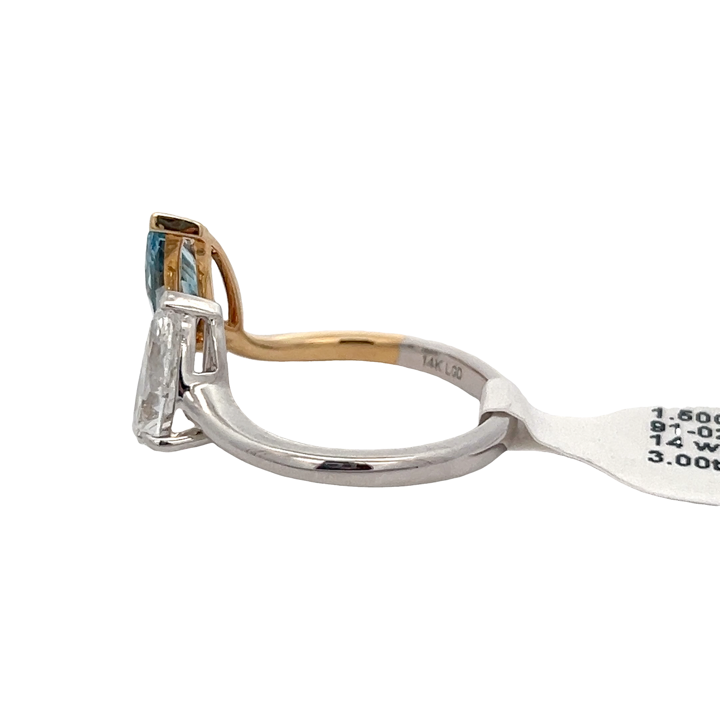 Marquise Blue and Pear Diamond Fashion Ring