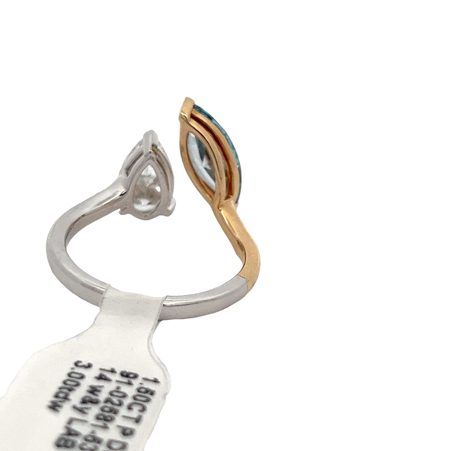 Marquise Blue and Pear Diamond Fashion Ring