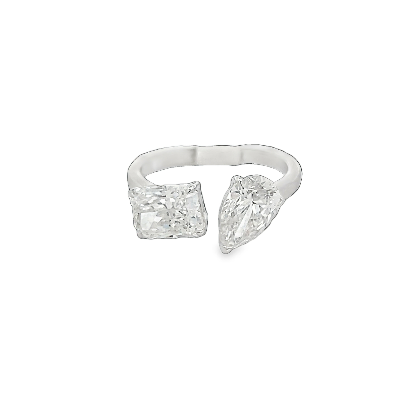 Radiant and Pear Diamond Ring