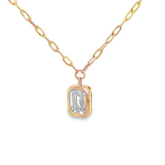 Emerald Diamond Pendant Necklace