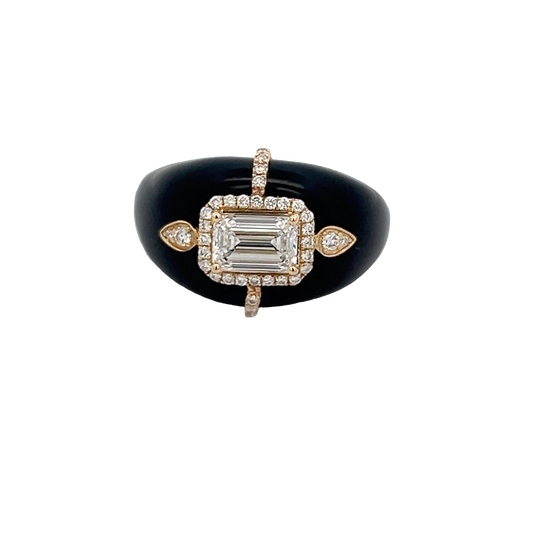 Onyx and Emerald Fashion Ring