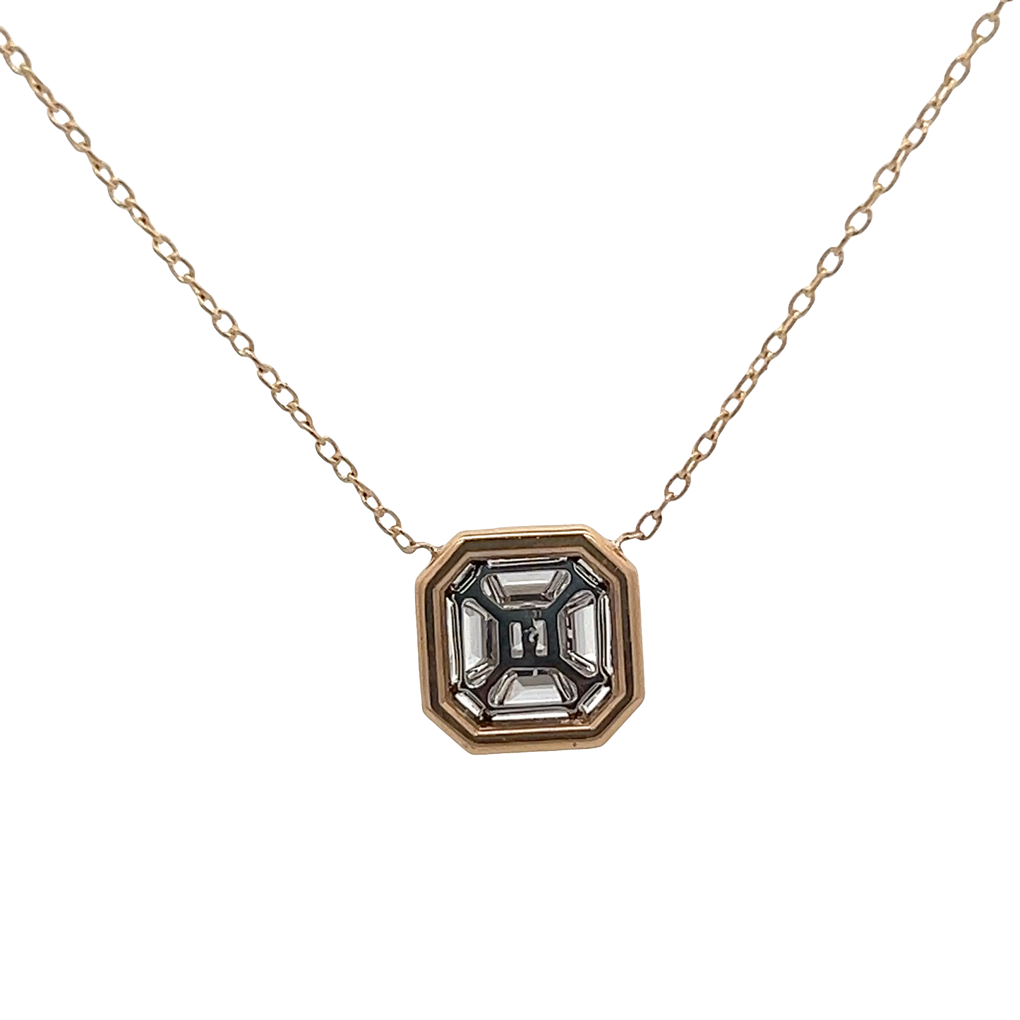 Asscher Diamond Pendant Necklace