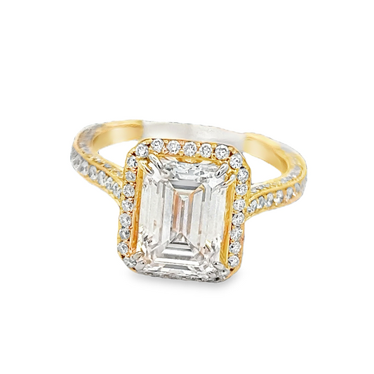 Emerald Diamond Engagement Ring