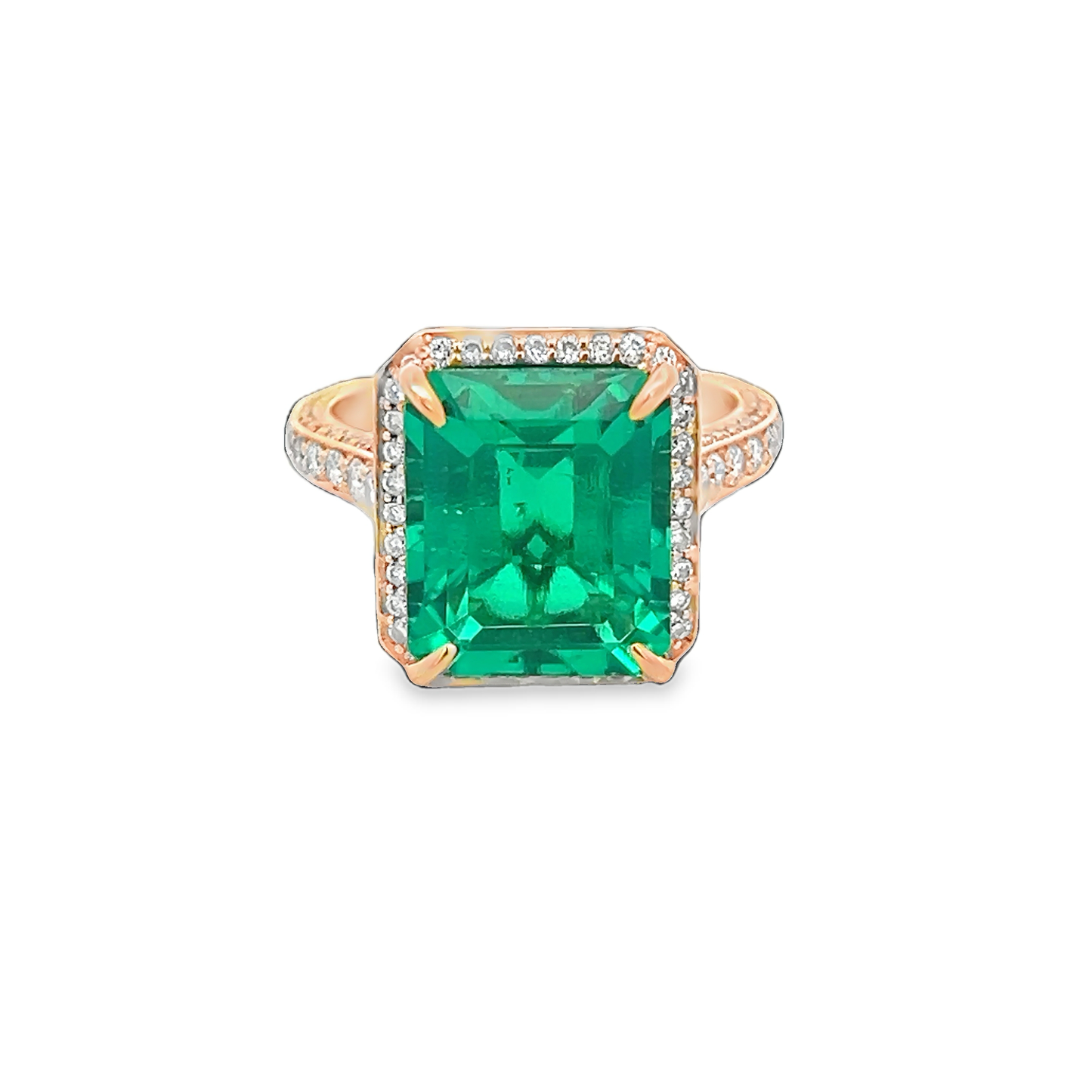 Emerald Halo Fashion Ring