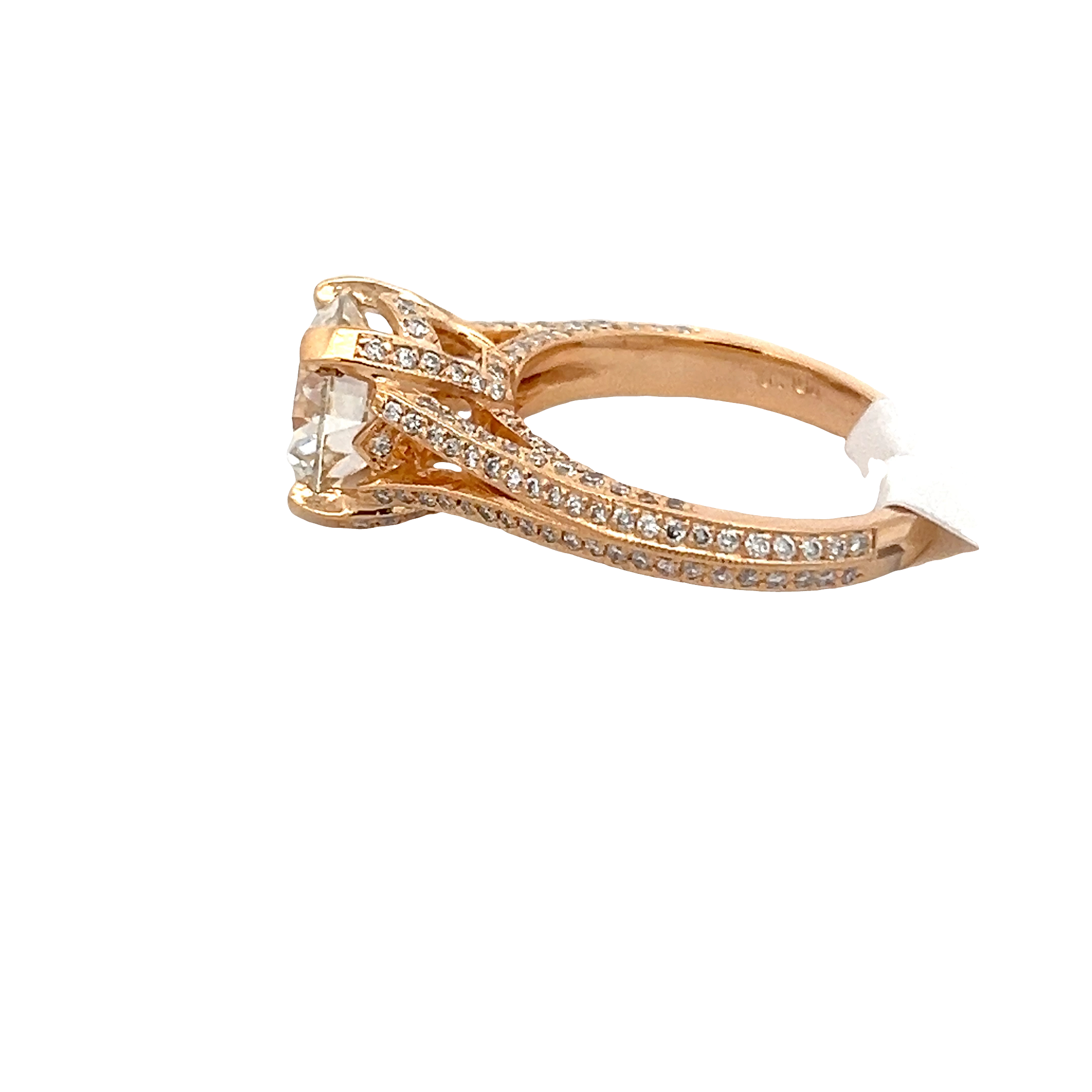 Round Diamond pave set Engagement Ring